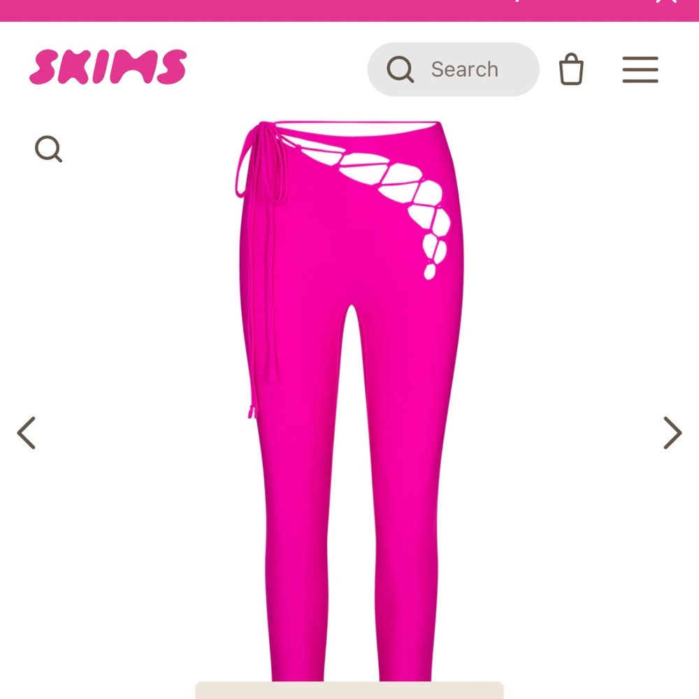 New with tags skims lace up pants in fuchsia